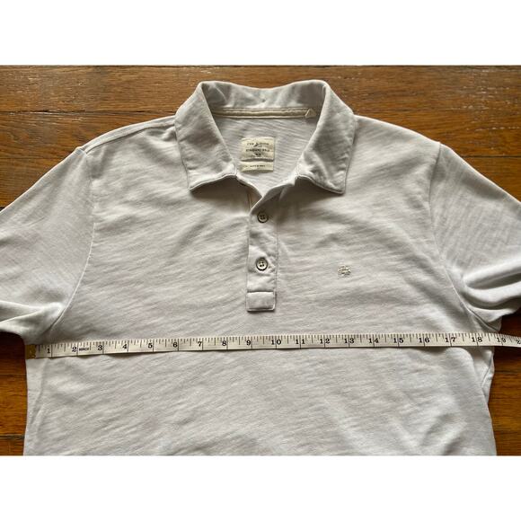 RAG & BONE Standard Issue Soft White Polo Mens sz M (Fits like a sz S) - Picture 10 of 13